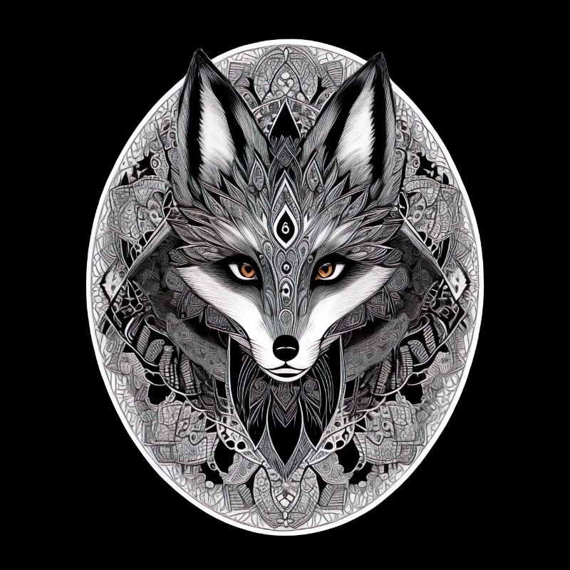Fox Mandala Drawing Complex Nature Wilderness