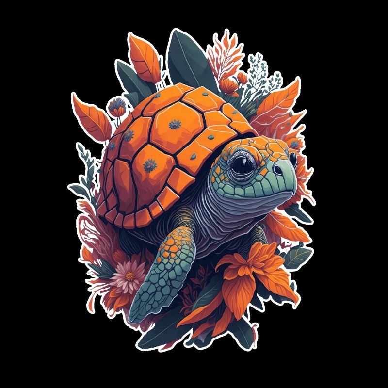 Turtle Floral Motif