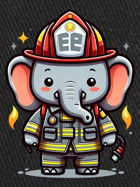 Pompier éléphant mignon
