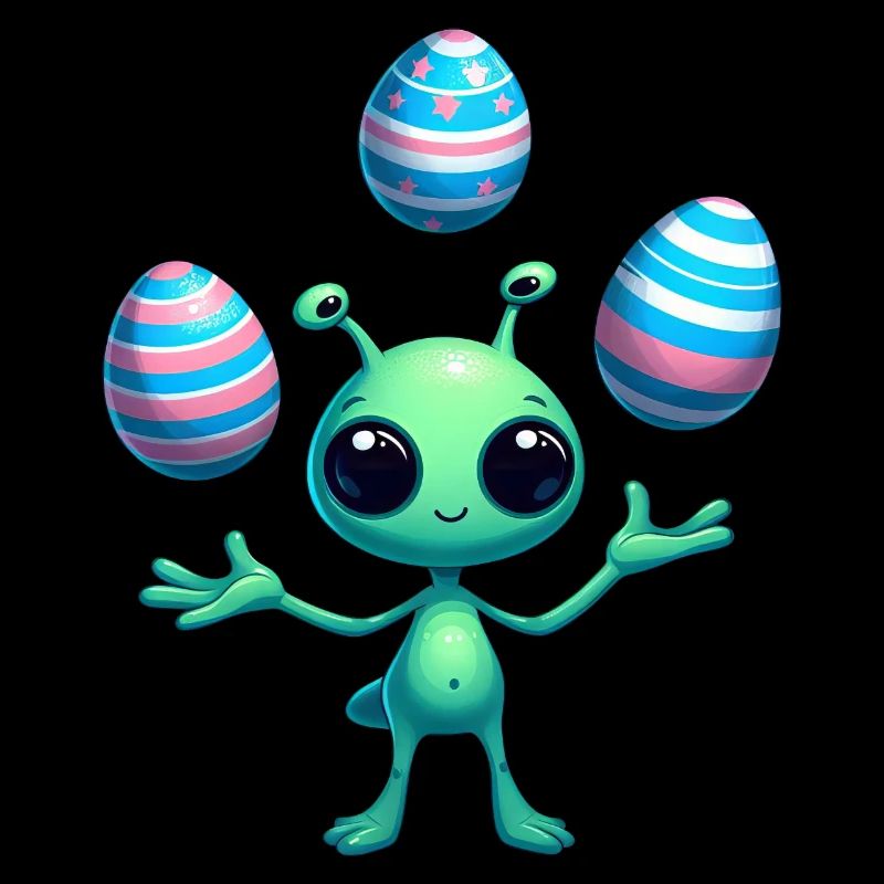 Ostern mit Alien: Eier-Jonglage