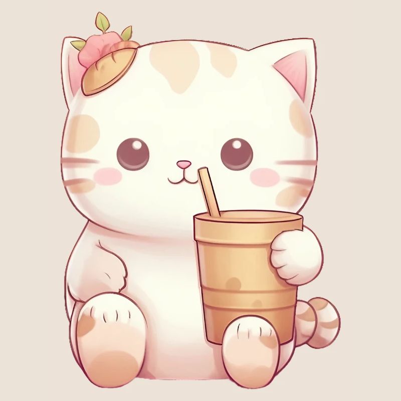 Cat in Bubble Tea Magic