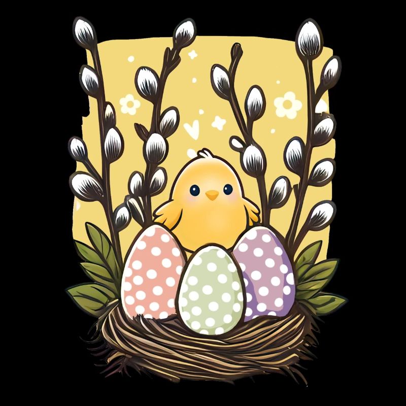 Oeufs de Pâques et brindilles de saule
