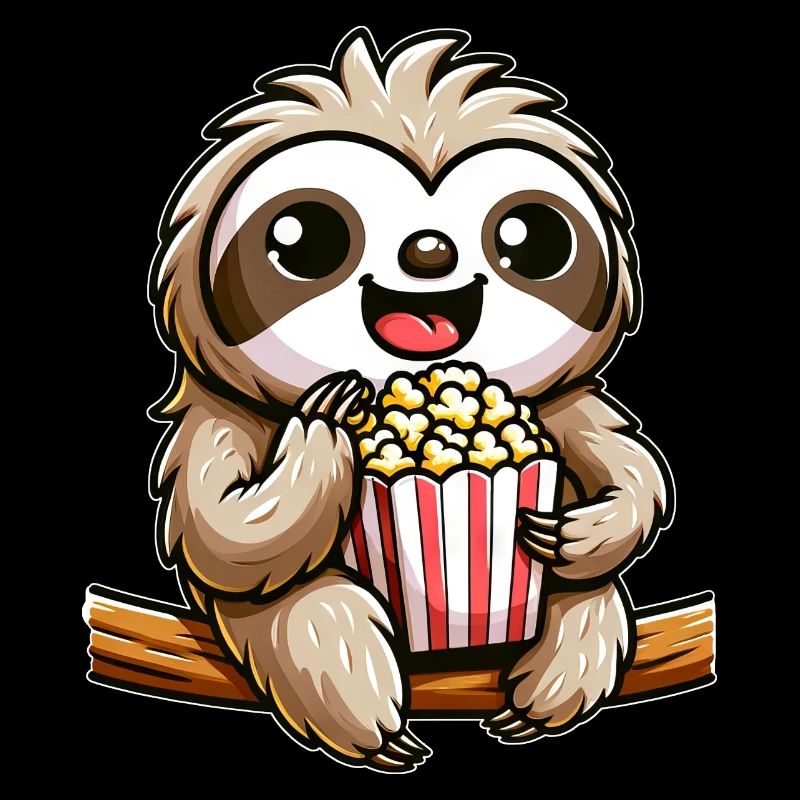 Sloth Cinema Fan, Popcorn & Carnival