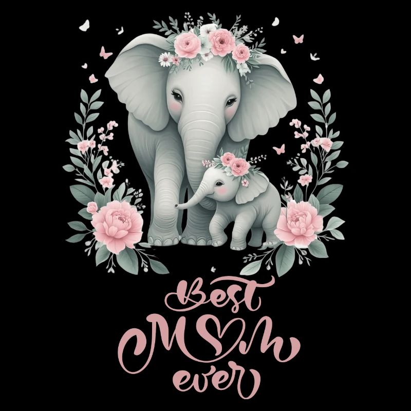 Meilleure maman de tous les temps éléphant Couronne florale maternité