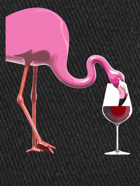 Flamingo with wine glass