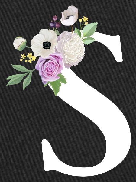 Lettre S floral violet