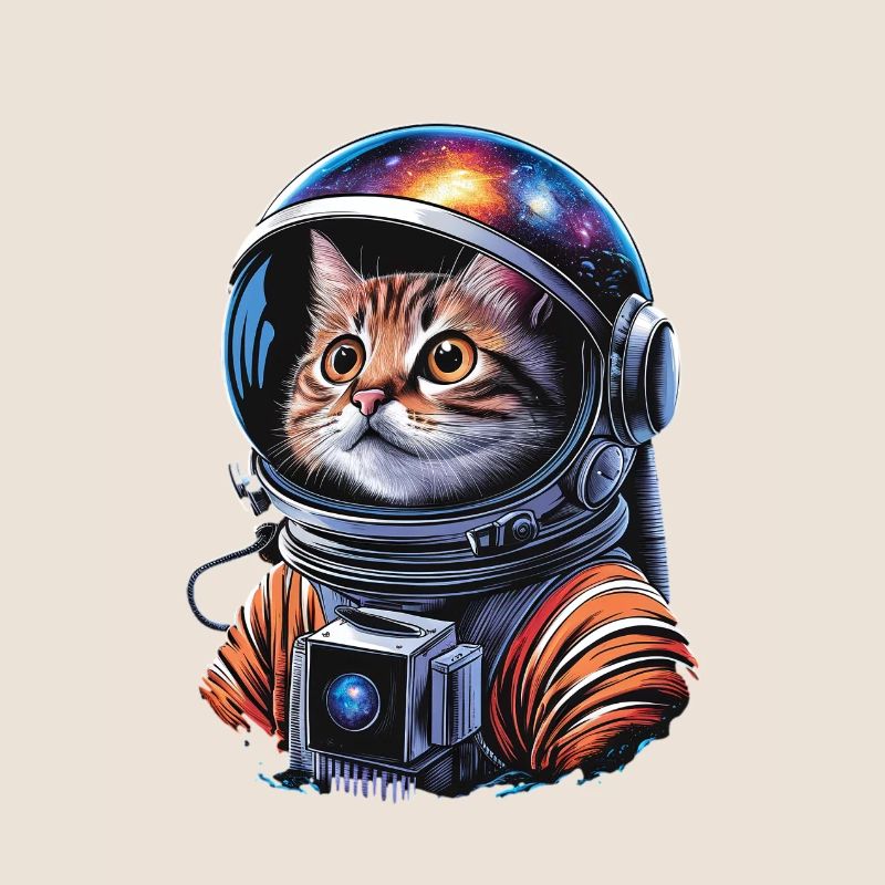 Galactic cat astronaut explores space