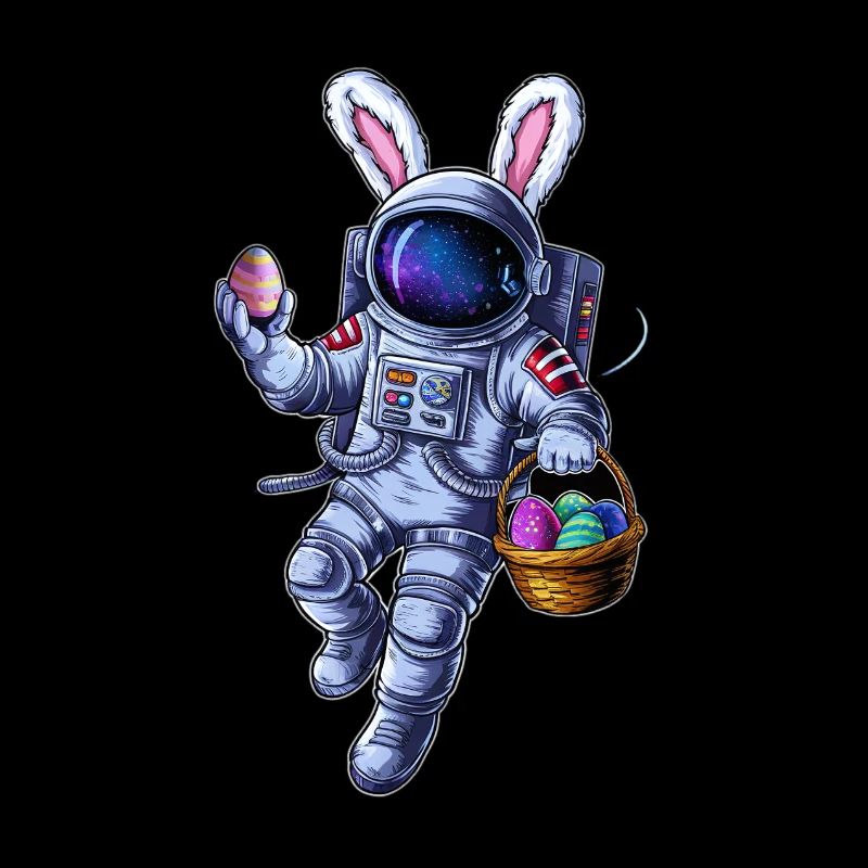 Lapin de Pâques de l’espace et chasse aux œufs