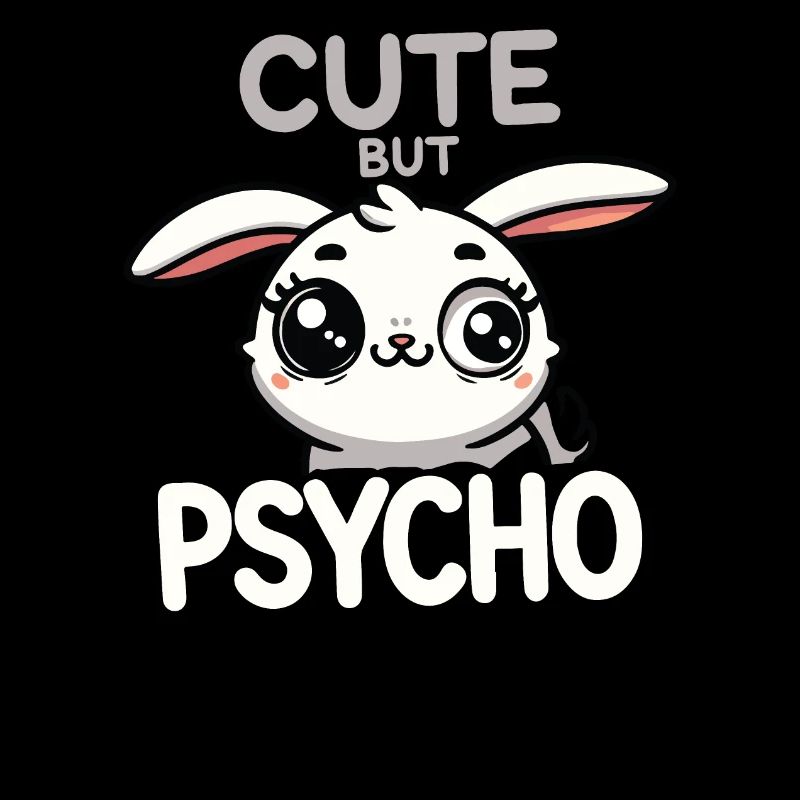 Mignon Mais lapin psycho Drôle Animal Design