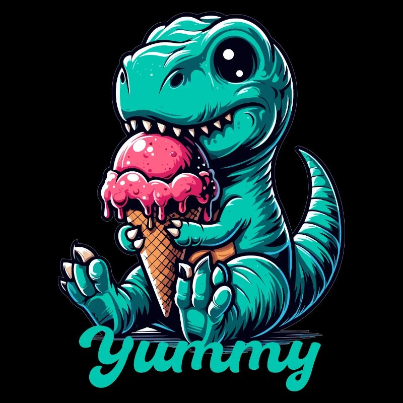 Süßer T-Rex mit Eis Dinosaurier Geschenk