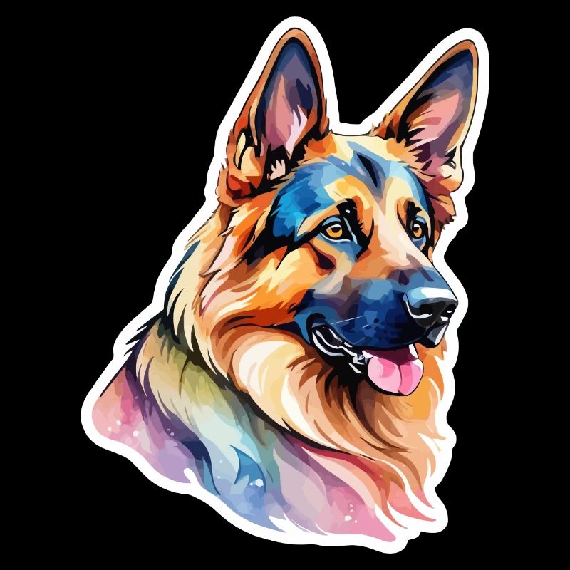 Deutscher Schäferhund Wasserfarben