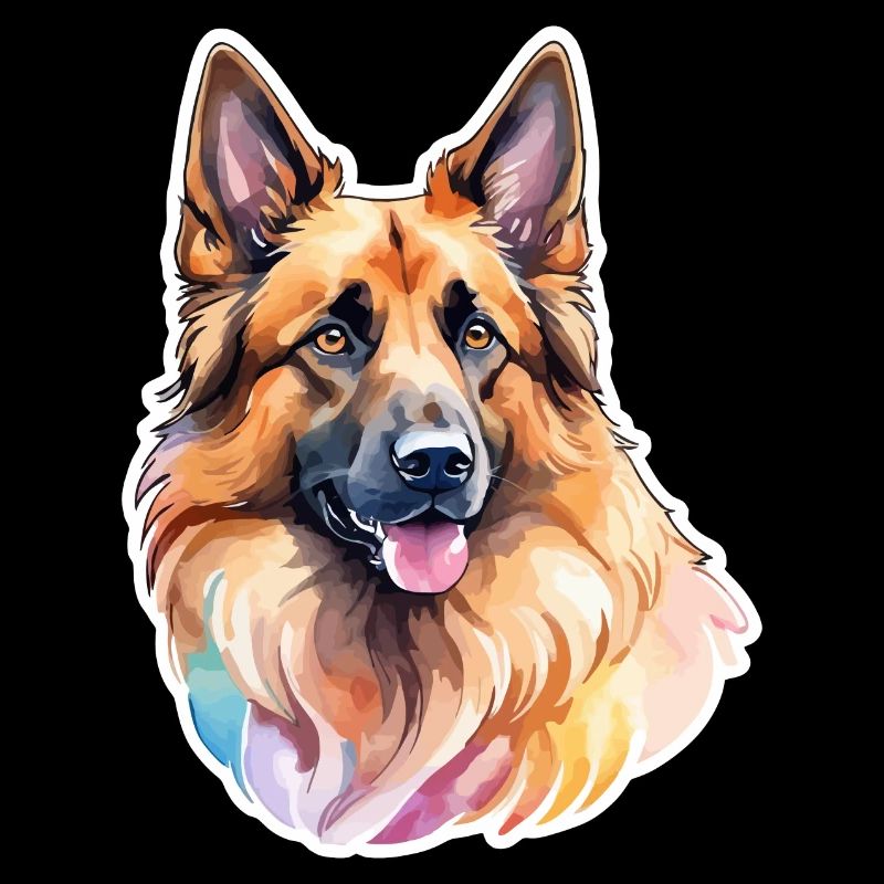 Belgischer Schäferhund Wasserfarben