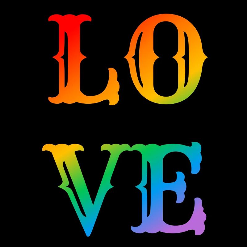 Amour arc-en-ciel rétro