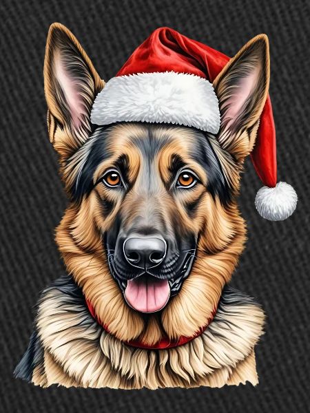 Christmas german shepherd dog