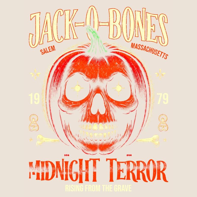 Jack-O-Bones Retro Skull Pumpkin Horror