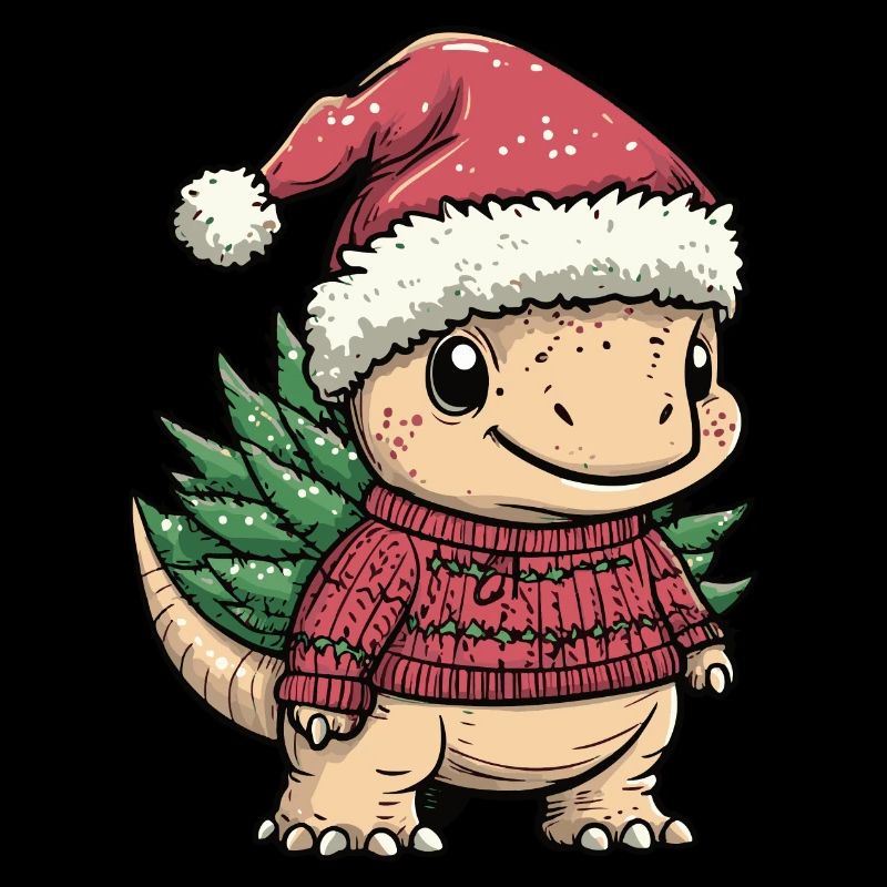 Dinosaur stegosaurus Christmas Comic