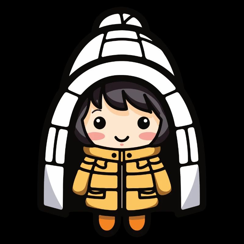 Igloo de bande dessinée d’hiver esquimau