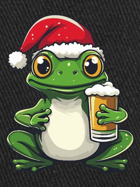 Frog Christmas Beer Funny