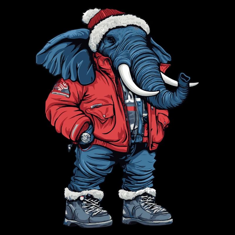 Éléphant Mode Hiver