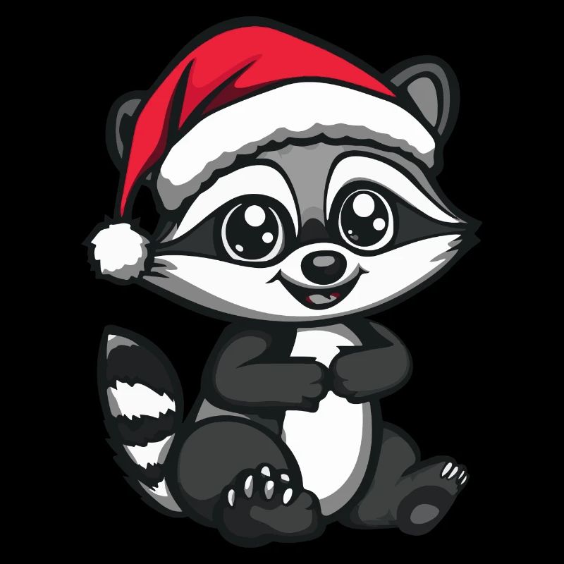 raton laveur Noël mignon