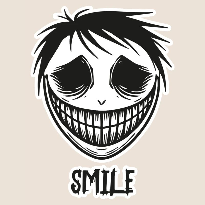 Visage souriant effrayant - Conception de sourire