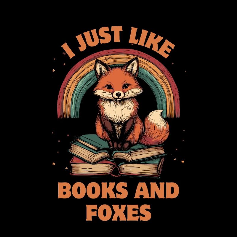 Cute Fox with Books