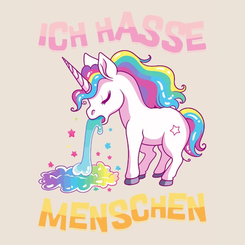Ich Hasse Menschen Einhorn Kotzt Regenbogen Lustig