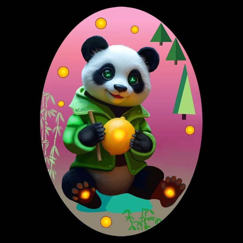 Cyber panda avec citron néon