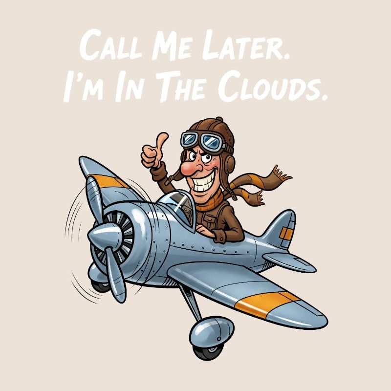 Lustiger Pilot: Bin in den Wolken!