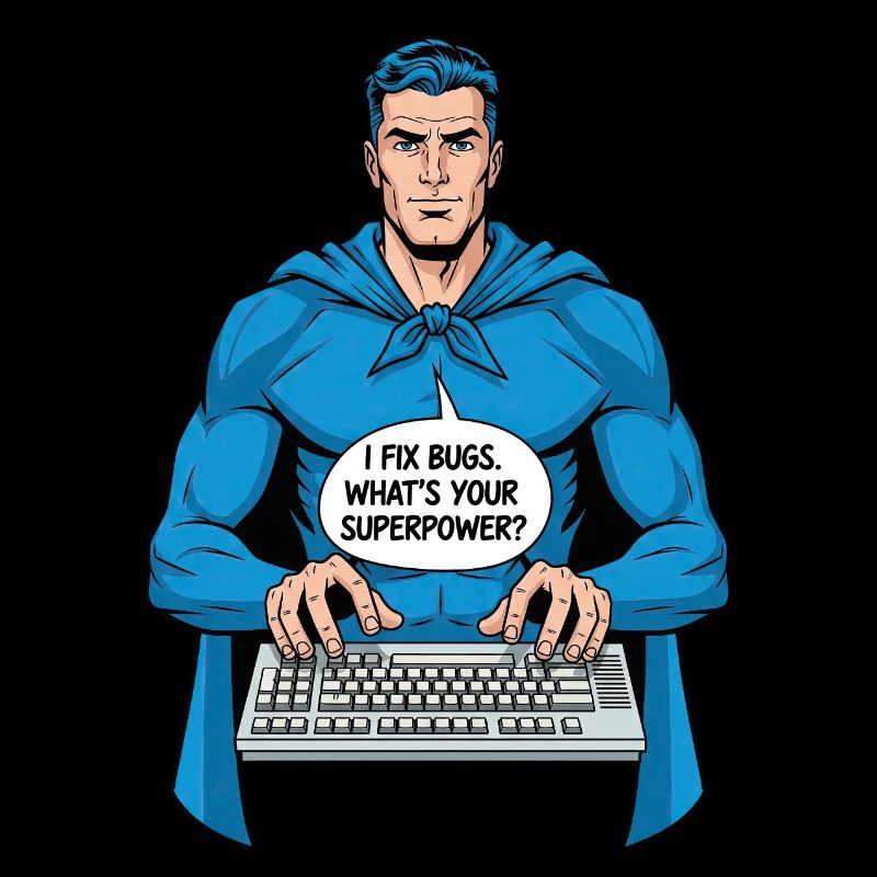 Superheld: Ich fixiere Bugs!
