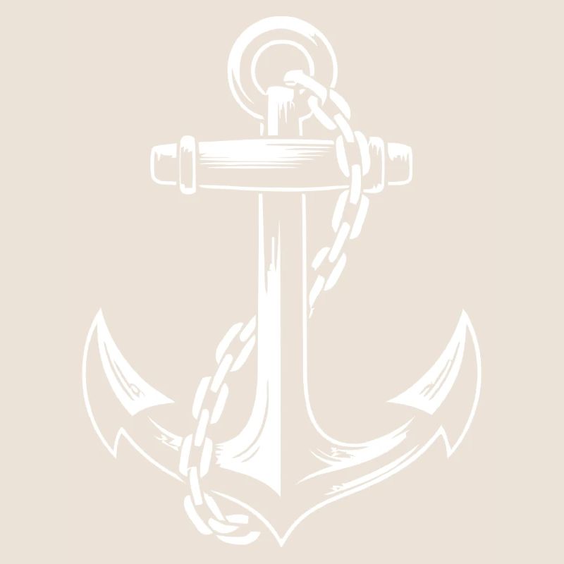 Robuster Schiffsanker mit Kette