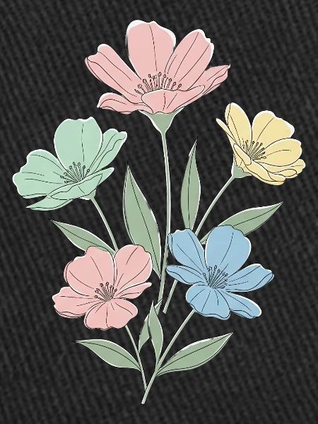 Fleurs pastel dans le style aquarelle