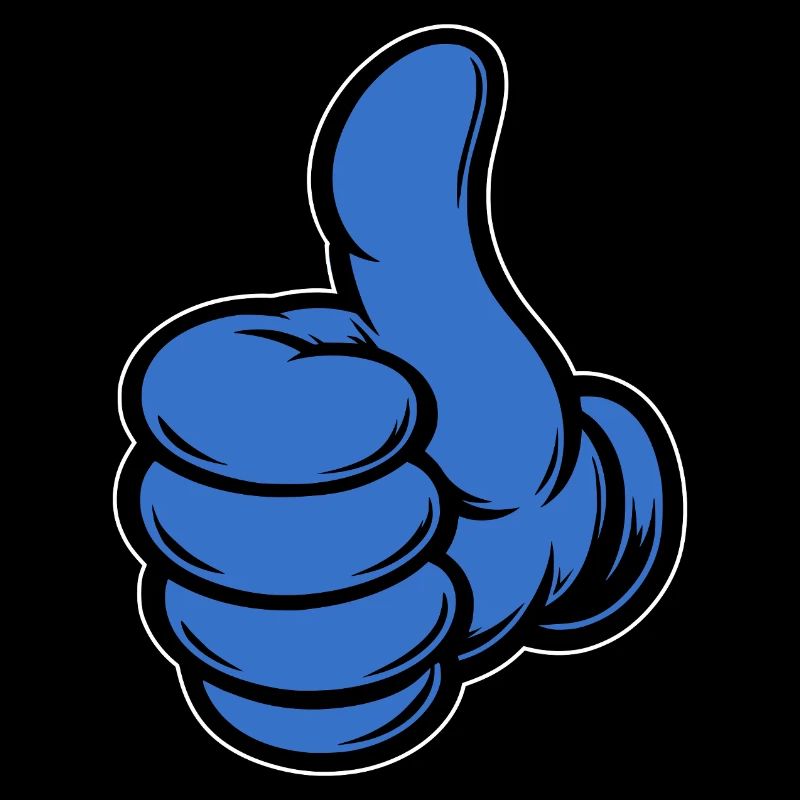 OK Comic Thumbs Up Hand Icon Blue