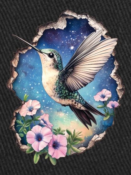 Hummingbird with flowers