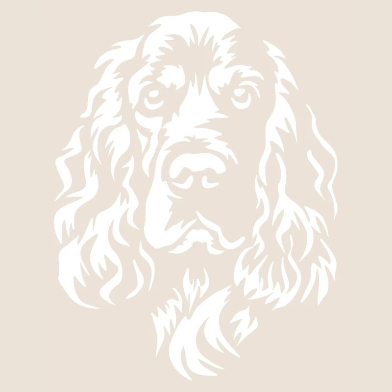 English Cocker Spaniel Head "Black Edition"