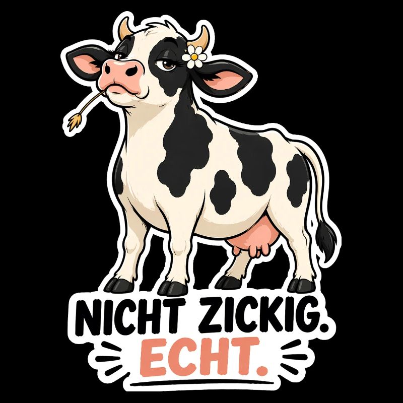 Kuh „Nicht schwierig. Echt.“ – Lustiges Statement 