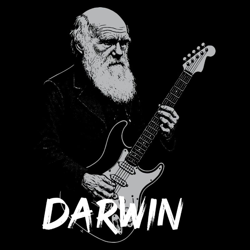 Darwin Playing Guitar Evolution