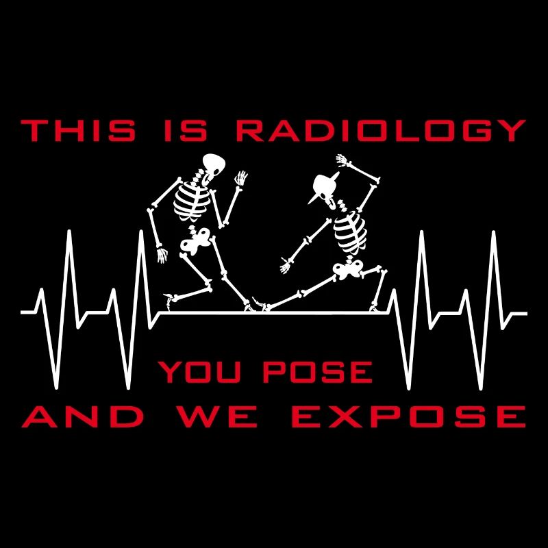 Radiology dancing skeletons on cardiogram