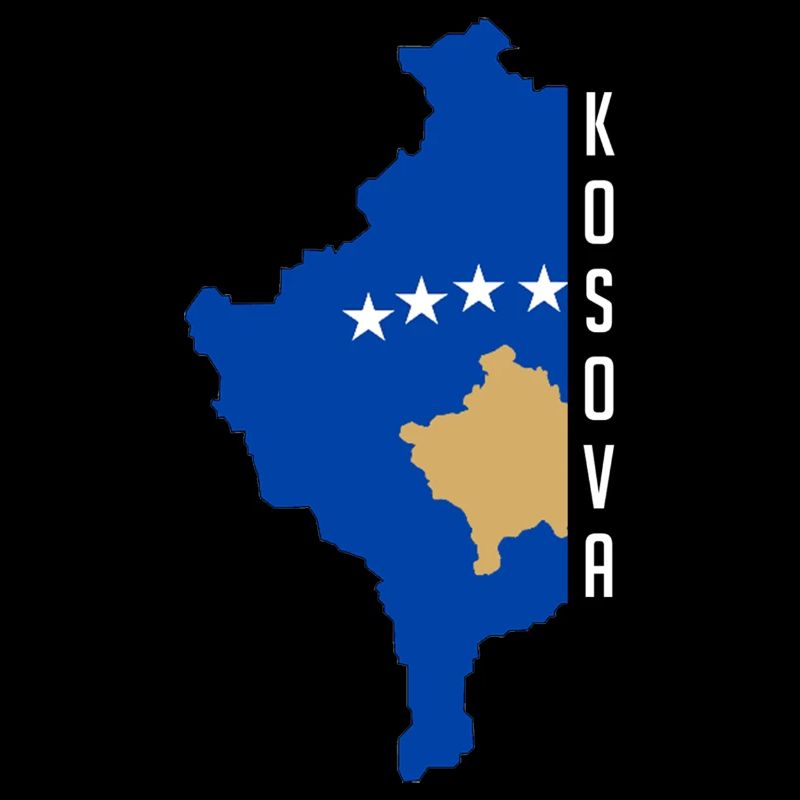 Lettrage Kosova avec drapeau du pays