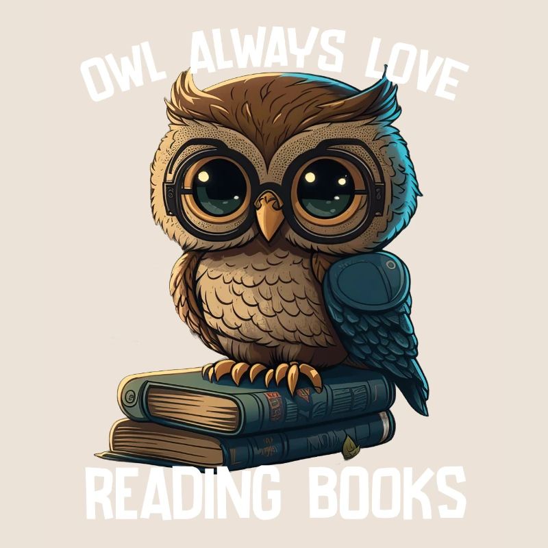 Eule liest immer gerne Bücher