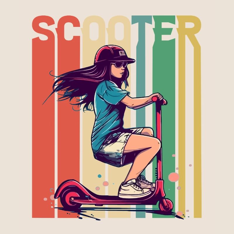 Scooter Mädchen Retro