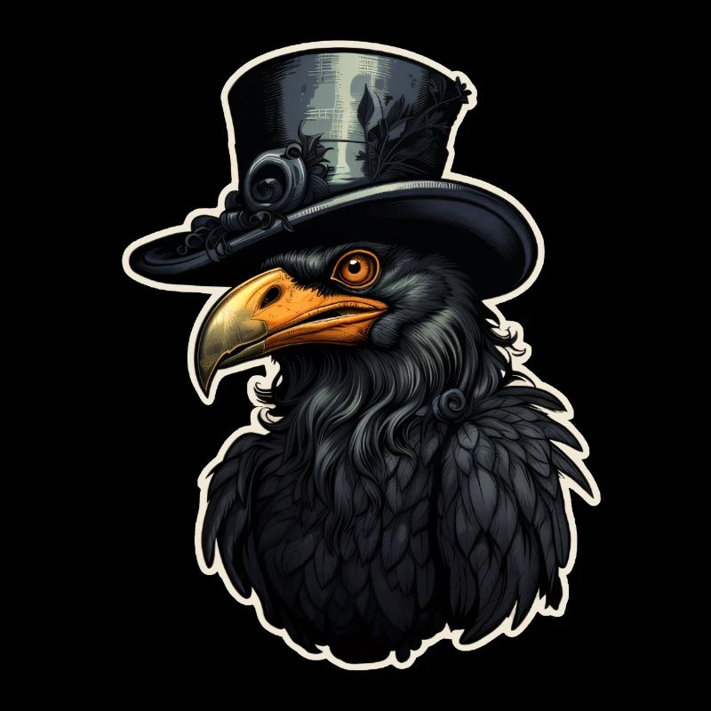 Halloween Bird with Top Hat