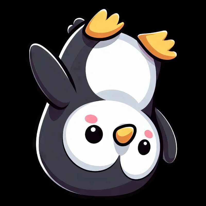 Mignon Pingouin Poirier Dessin animé Chibi
