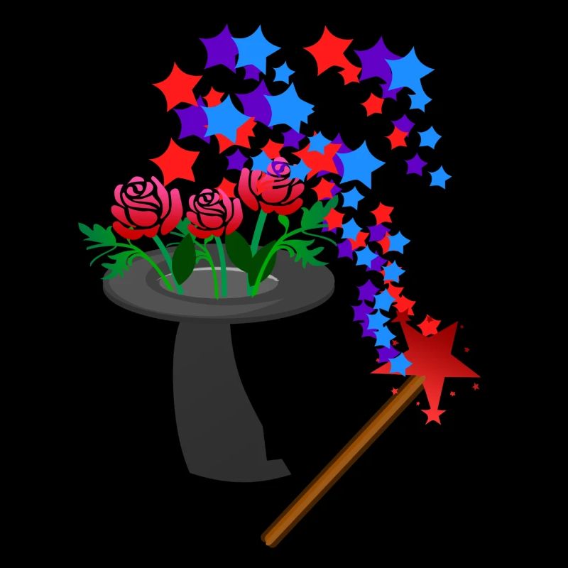 Magic Hat Wand Fleurs Étoiles