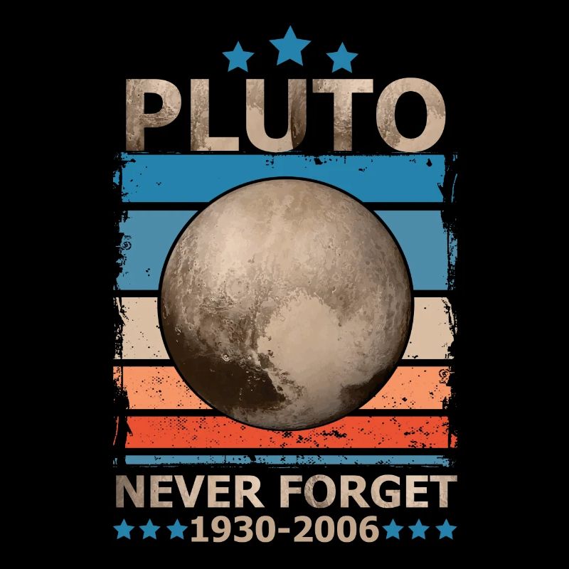 Never Forget Pluto Design Retro Style Funny Space
