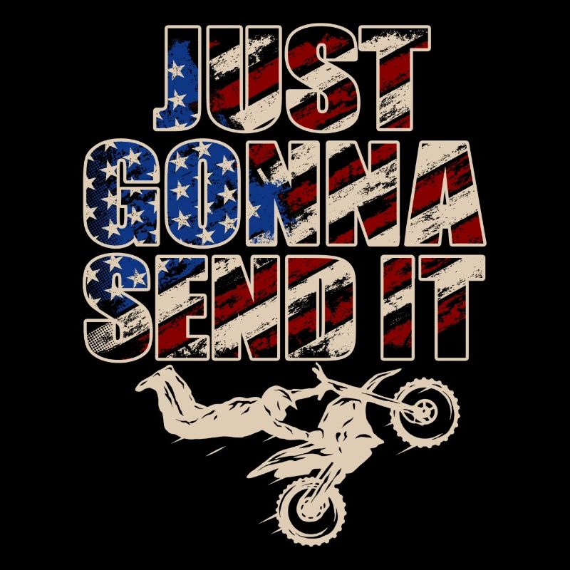 Je vais juste lui envoyer le drapeau américain Motocross