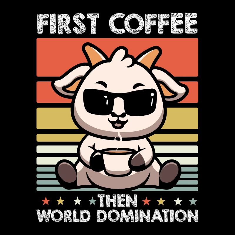 Ziege Kaffee Sonnenbrille