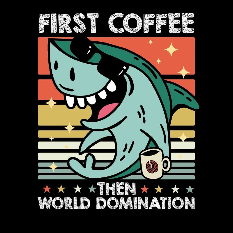 Haifisch Sonnenbrille Kaffee