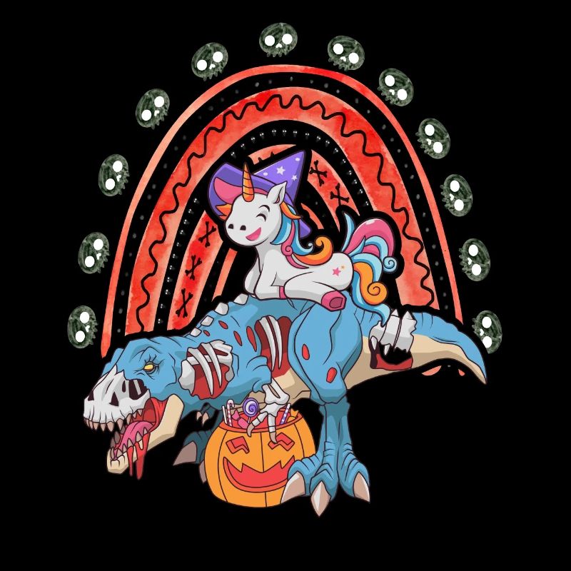 Dabbing Einhorn Reiten T Rex Jungen Mädchen Halloween