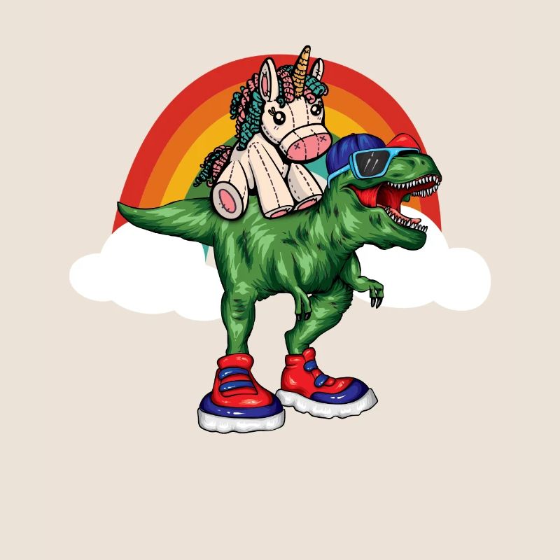 Dabbing Licorne Riding T Rex Garçons Filles Halloween